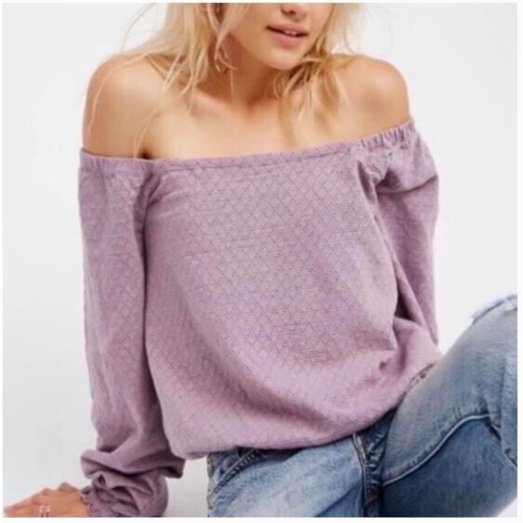 Free People Tops - Free People Purple Wellington Top Womens Small Balloon Long Sleeve